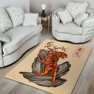 Japanese Tiger Tattoo Print Area Rug