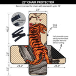 Japanese Tiger Tattoo Print Armchair Protector