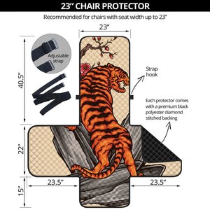 Japanese Tiger Tattoo Print Armchair Protector