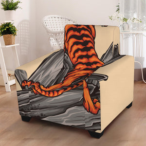 Japanese Tiger Tattoo Print Armchair Slipcover