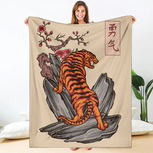 Japanese Tiger Tattoo Print Blanket