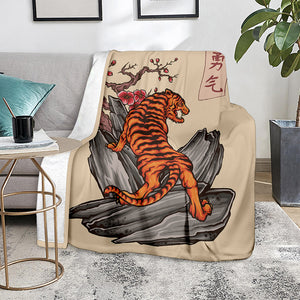 Japanese Tiger Tattoo Print Blanket