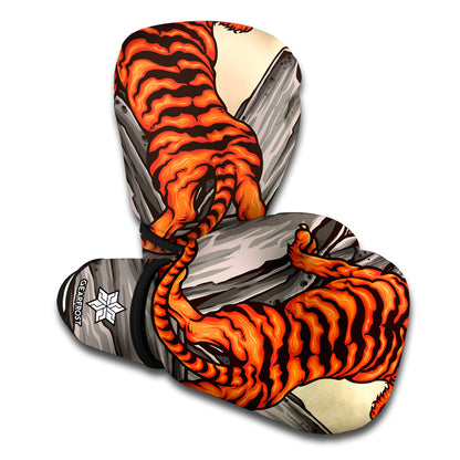 Japanese Tiger Tattoo Print Boxing Gloves