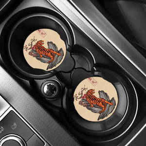 Japanese Tiger Tattoo Print Car Coasters