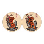 Japanese Tiger Tattoo Print Car Coasters