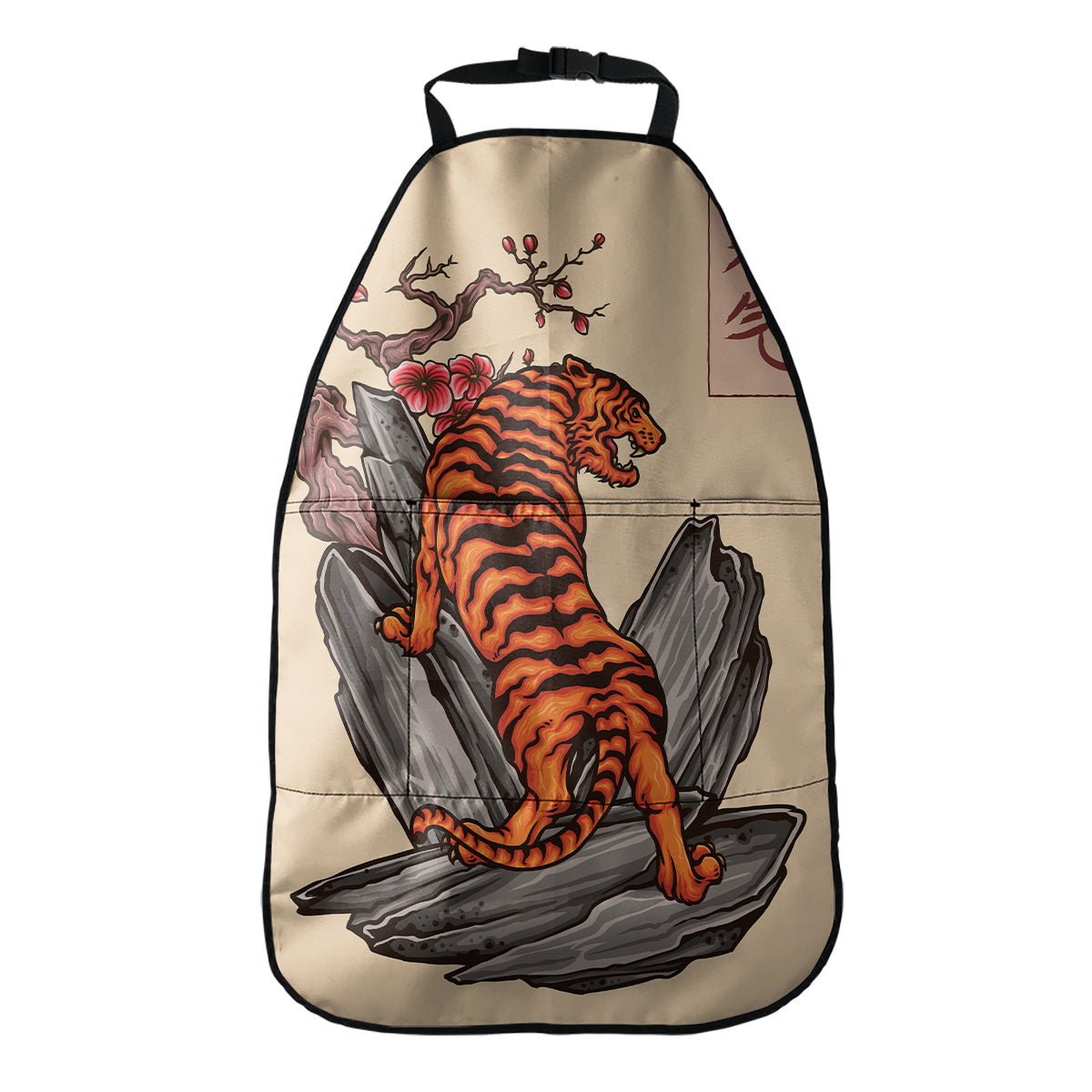 Japanese Tiger Tattoo Print Car Seat Organizers