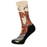 Japanese Tiger Tattoo Print Crew Socks