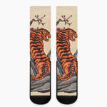 Japanese Tiger Tattoo Print Crew Socks