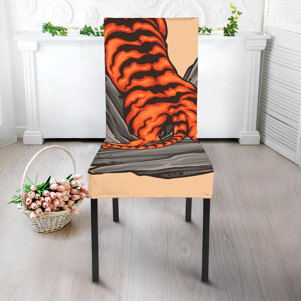 Japanese Tiger Tattoo Print Dining Chair Slipcover