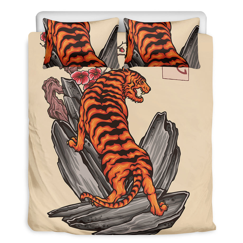 Japanese Tiger Tattoo Print Duvet Cover Bedding Set