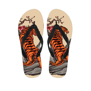 Japanese Tiger Tattoo Print Flip Flops