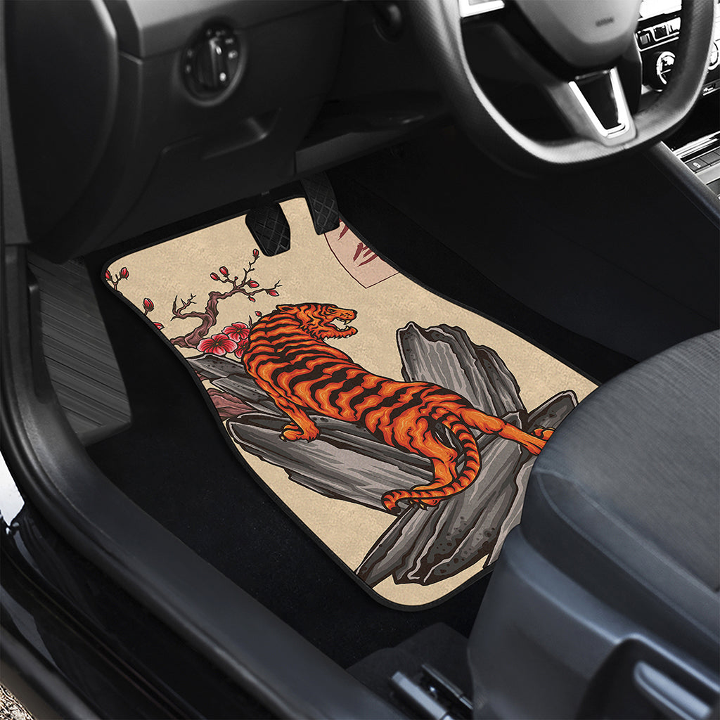 Japanese Tiger Tattoo Print Front and Back Car Floor Mats