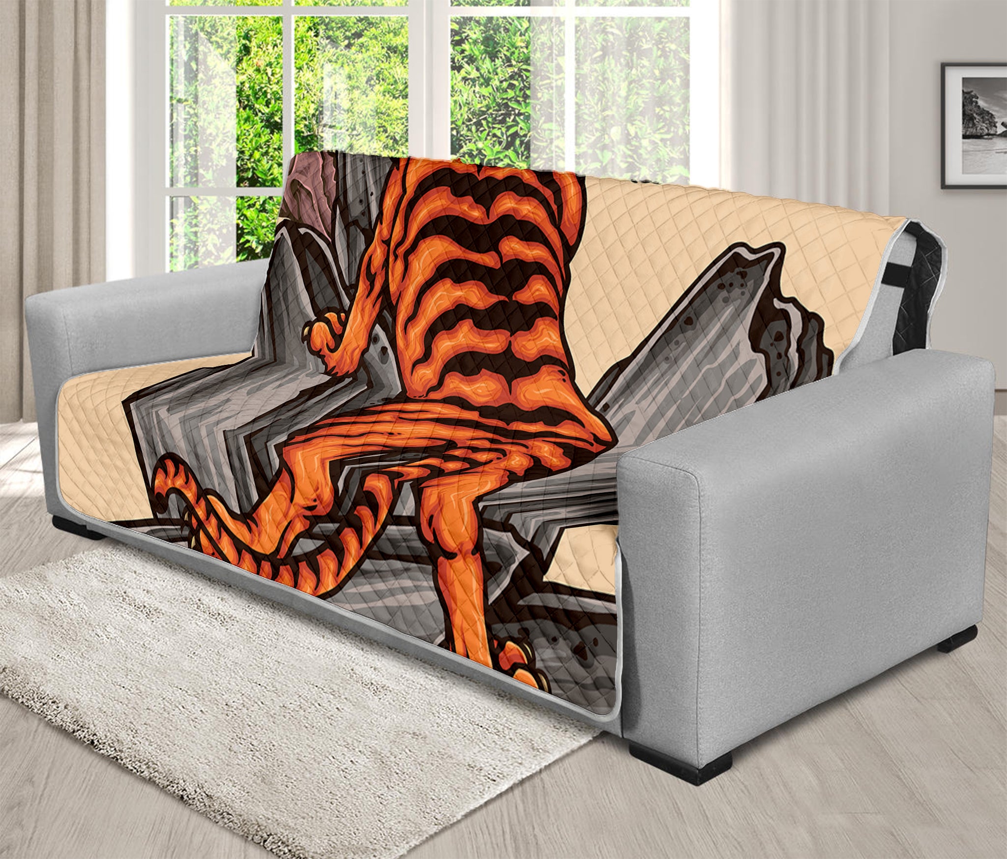 Japanese Tiger Tattoo Print Futon Protector