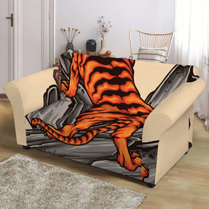 Japanese Tiger Tattoo Print Loveseat Slipcover