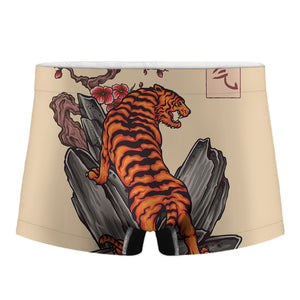 Japanese Tiger Tattoo Print Men's Boxer Briefs