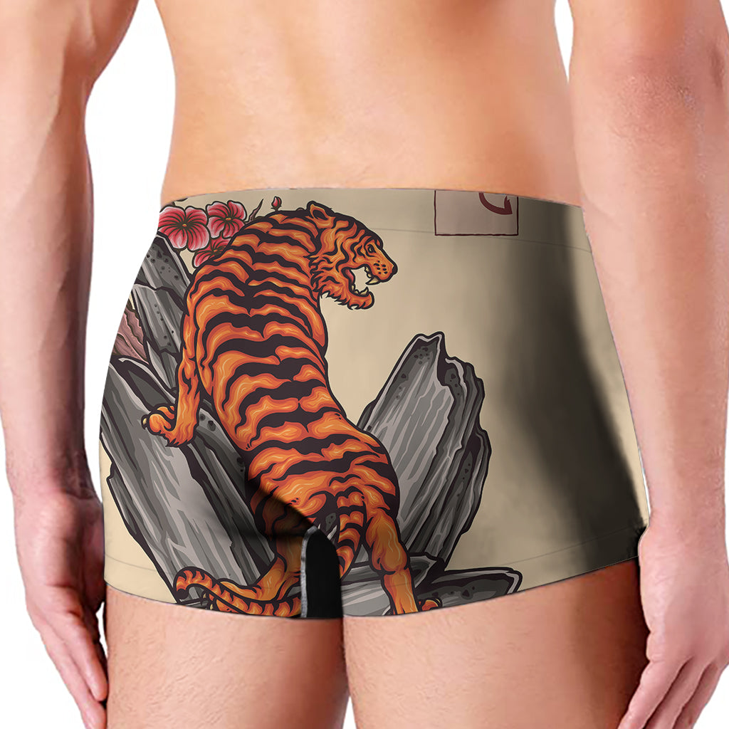 Japanese Tiger Tattoo Print Men's Boxer Briefs