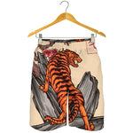 Japanese Tiger Tattoo Print Men's Shorts