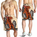 Japanese Tiger Tattoo Print Men's Shorts