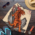 Japanese Tiger Tattoo Print Men's Shorts