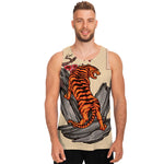 Japanese Tiger Tattoo Print Men's Tank Top