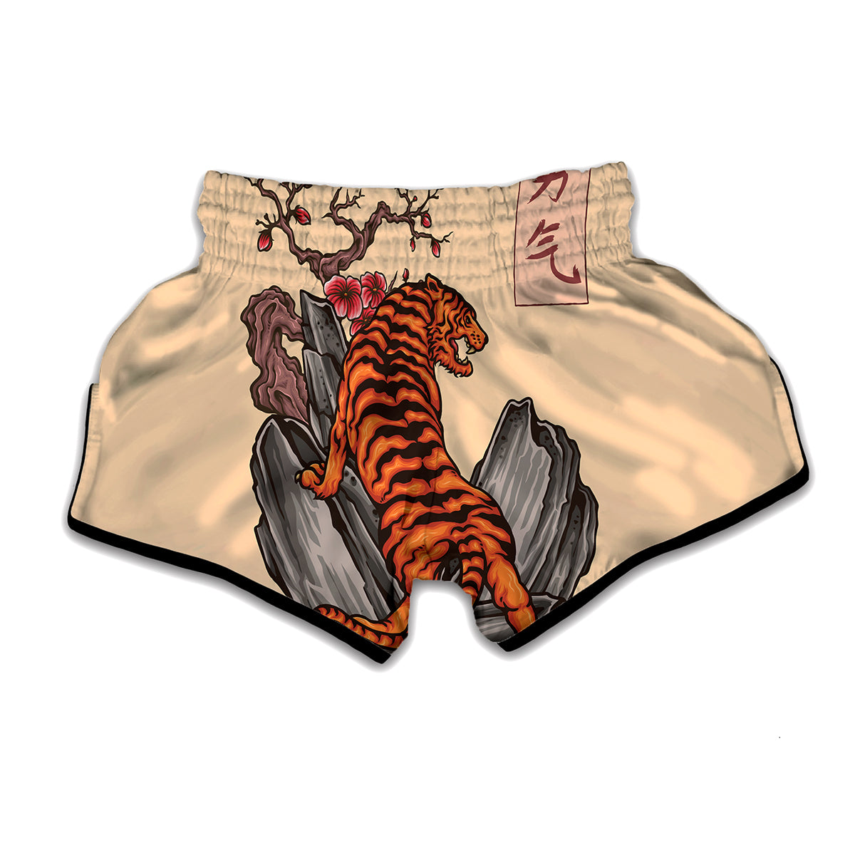 Japanese Tiger Tattoo Print Muay Thai Boxing Shorts