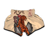 Japanese Tiger Tattoo Print Muay Thai Boxing Shorts