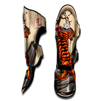 Japanese Tiger Tattoo Print Muay Thai Shin Guard