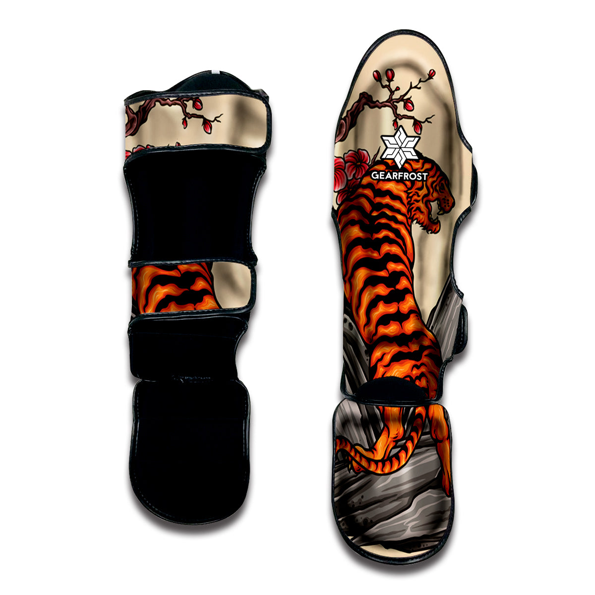 Japanese Tiger Tattoo Print Muay Thai Shin Guard