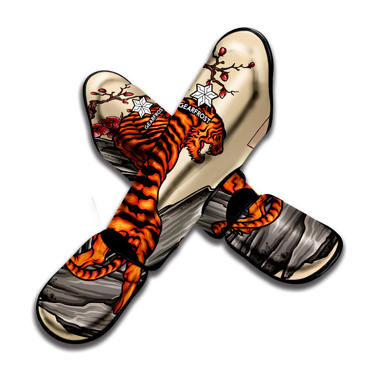 Japanese Tiger Tattoo Print Muay Thai Shin Guard