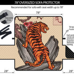 Japanese Tiger Tattoo Print Oversized Sofa Protector