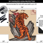 Japanese Tiger Tattoo Print Oversized Sofa Protector