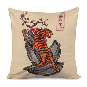 Japanese Tiger Tattoo Print Pillow Cover