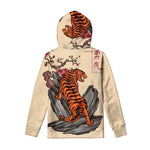 Japanese Tiger Tattoo Print Pullover Hoodie