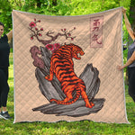 Japanese Tiger Tattoo Print Quilt