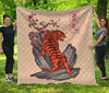 Japanese Tiger Tattoo Print Quilt