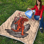 Japanese Tiger Tattoo Print Quilt