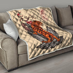 Japanese Tiger Tattoo Print Quilt