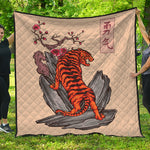 Japanese Tiger Tattoo Print Quilt