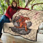 Japanese Tiger Tattoo Print Quilt