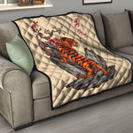 Japanese Tiger Tattoo Print Quilt