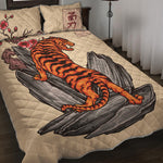 Japanese Tiger Tattoo Print Quilt Bed Set