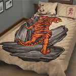 Japanese Tiger Tattoo Print Quilt Bed Set