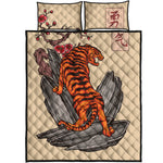 Japanese Tiger Tattoo Print Quilt Bed Set