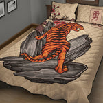 Japanese Tiger Tattoo Print Quilt Bed Set