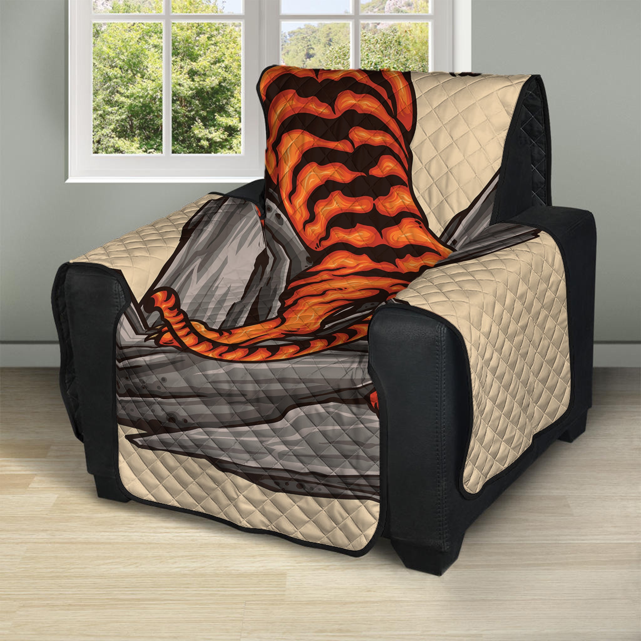 Japanese Tiger Tattoo Print Recliner Protector