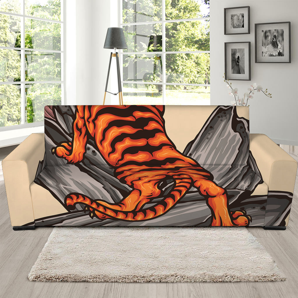 Japanese Tiger Tattoo Print Sofa Slipcover