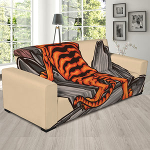 Japanese Tiger Tattoo Print Sofa Slipcover