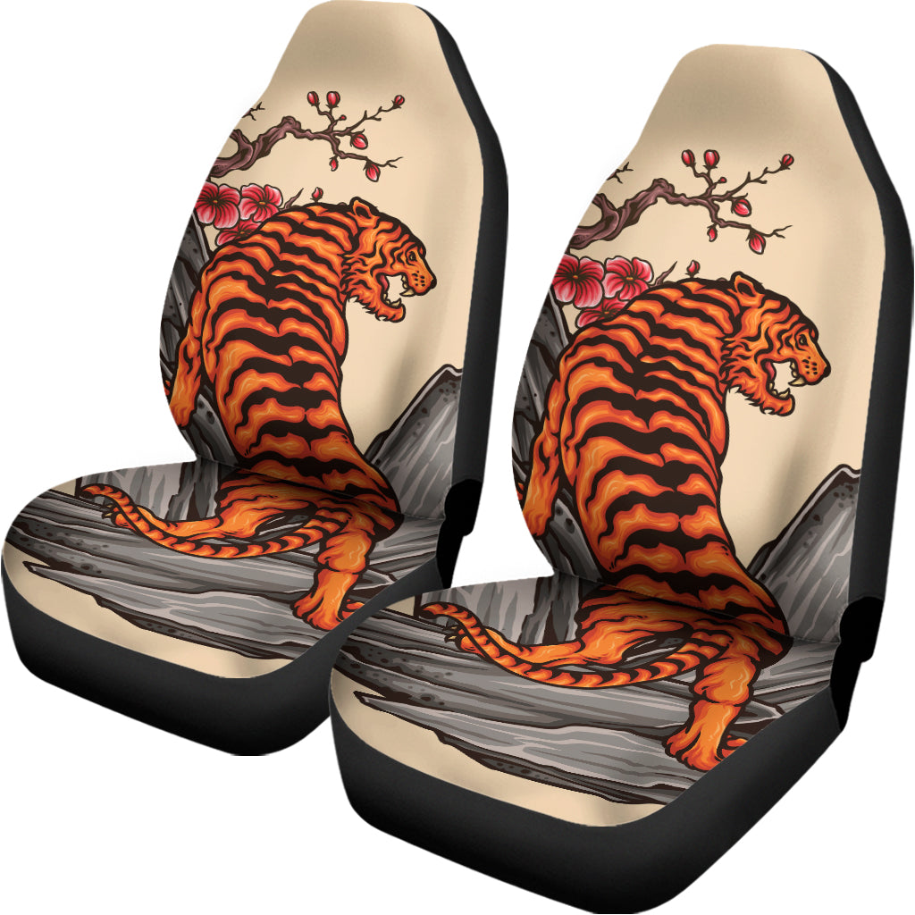 Japanese Tiger Tattoo Print Universal Fit Car Seat Covers