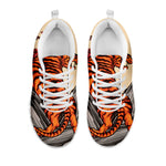 Japanese Tiger Tattoo Print White Sneakers