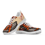 Japanese Tiger Tattoo Print White Sneakers